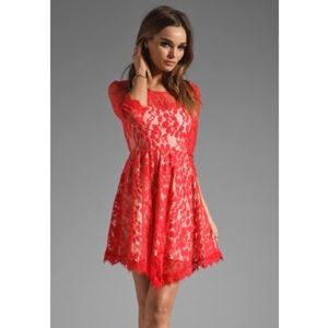 Free People - red lace dress (size 2)